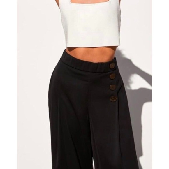 ZARA Black Flowy Bottoms - Picture 4 of 8